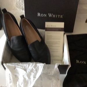 Ron White Black leather slip on shoes euro size 40